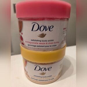 DOVE Exfoliating Body Polish Set Almond/Mango Pomegranate/Shea New